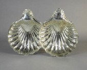 PAIR OF STERLING SILVER SHELL-SHAPED