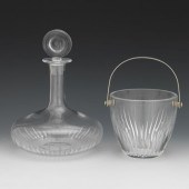 BACCARAT CRYSTAL DECANTER AND ICE BUCKET