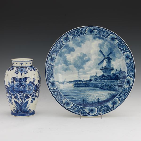 TWO DELFT POTTERY PIECES Blue 3a7239