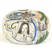 CERAMIC ENAMELLED HAND PAINTED ROUNDED