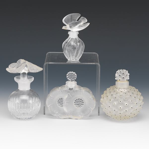 LALIQUE FRANCE THREE PERFUME BOTTLE 3a752a