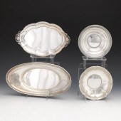 FOUR STERLING SILVER TABLE OBJECTS,