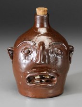 Brown Pottery Face Jug Buncombe County,