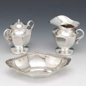 THREE STERLING SILVER SERVING PIECES,