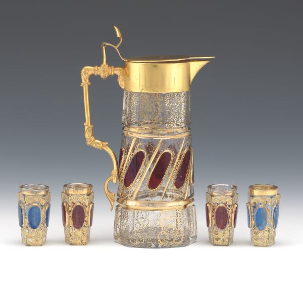 MOSER GLASS, CORDIAL PITCHER AND