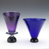 TWO CONTEMPORARY CORREIA ART GLASS VASES