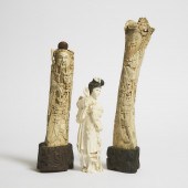 An Ivory Figure of a Lady, Together