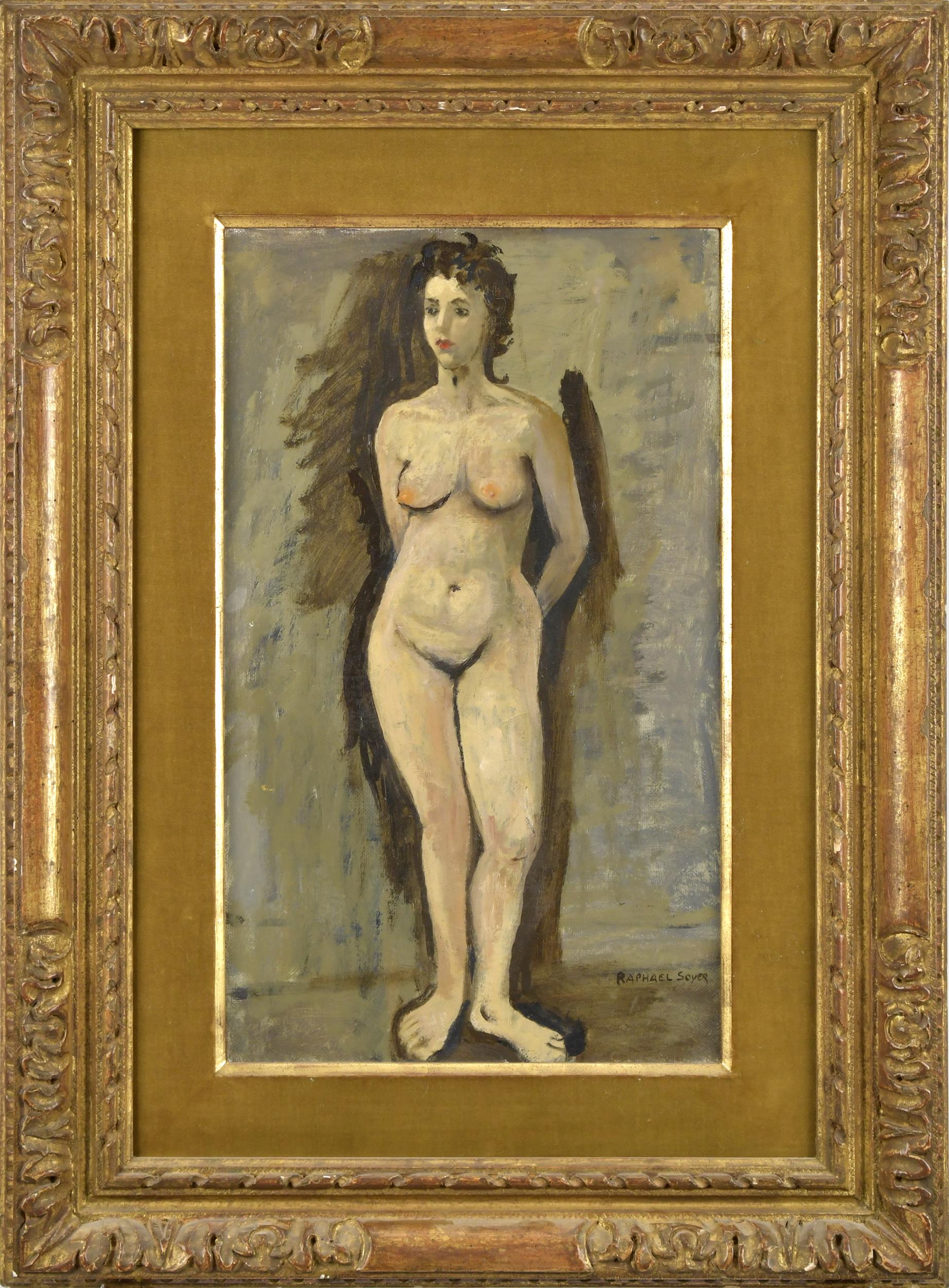 RAPHAEL SOYER OIL ON CANVAS STANDING 3aaa70