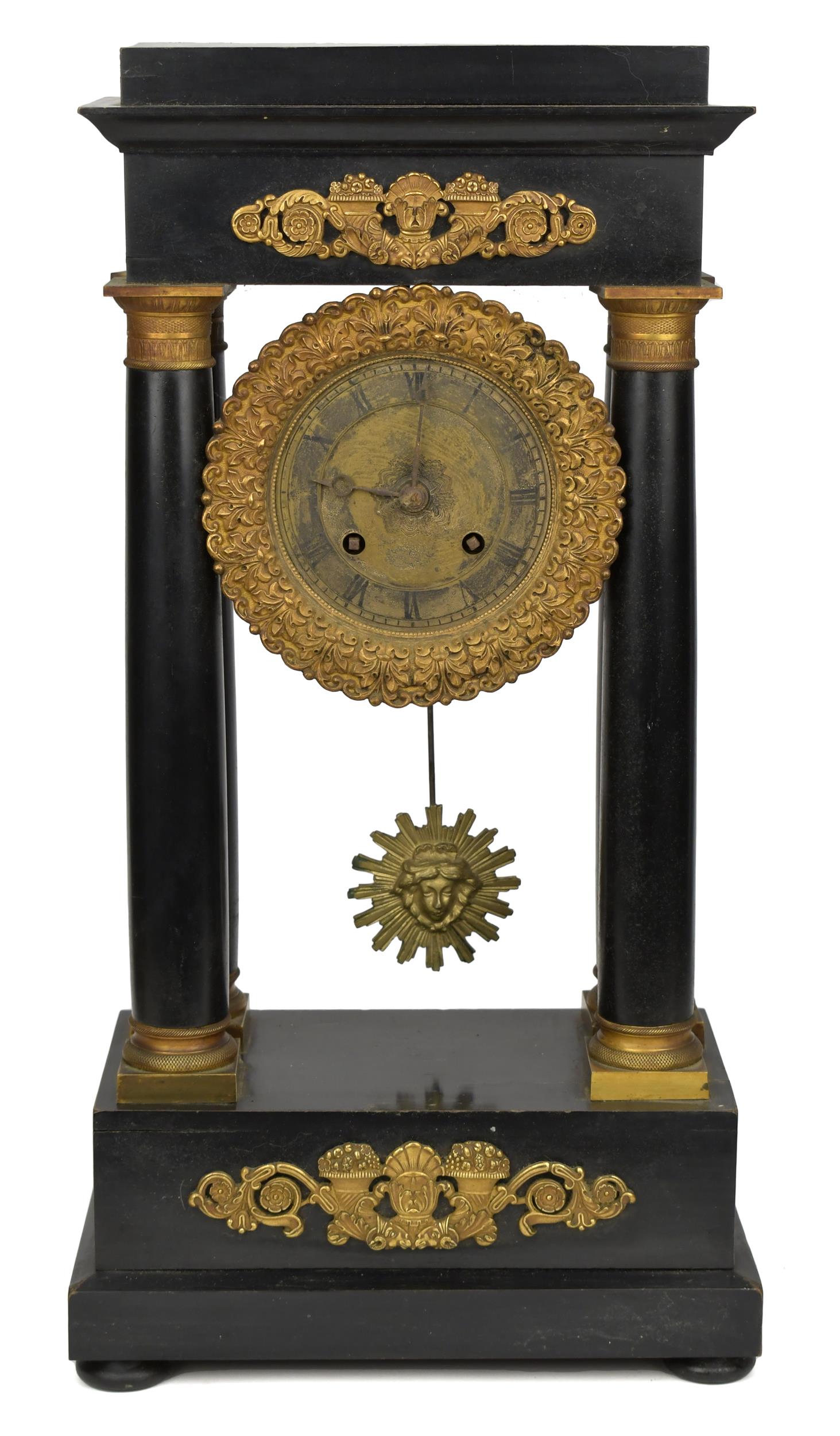 19TH C FRENCH EMPIRE MANTLE CLOCK  3aab37