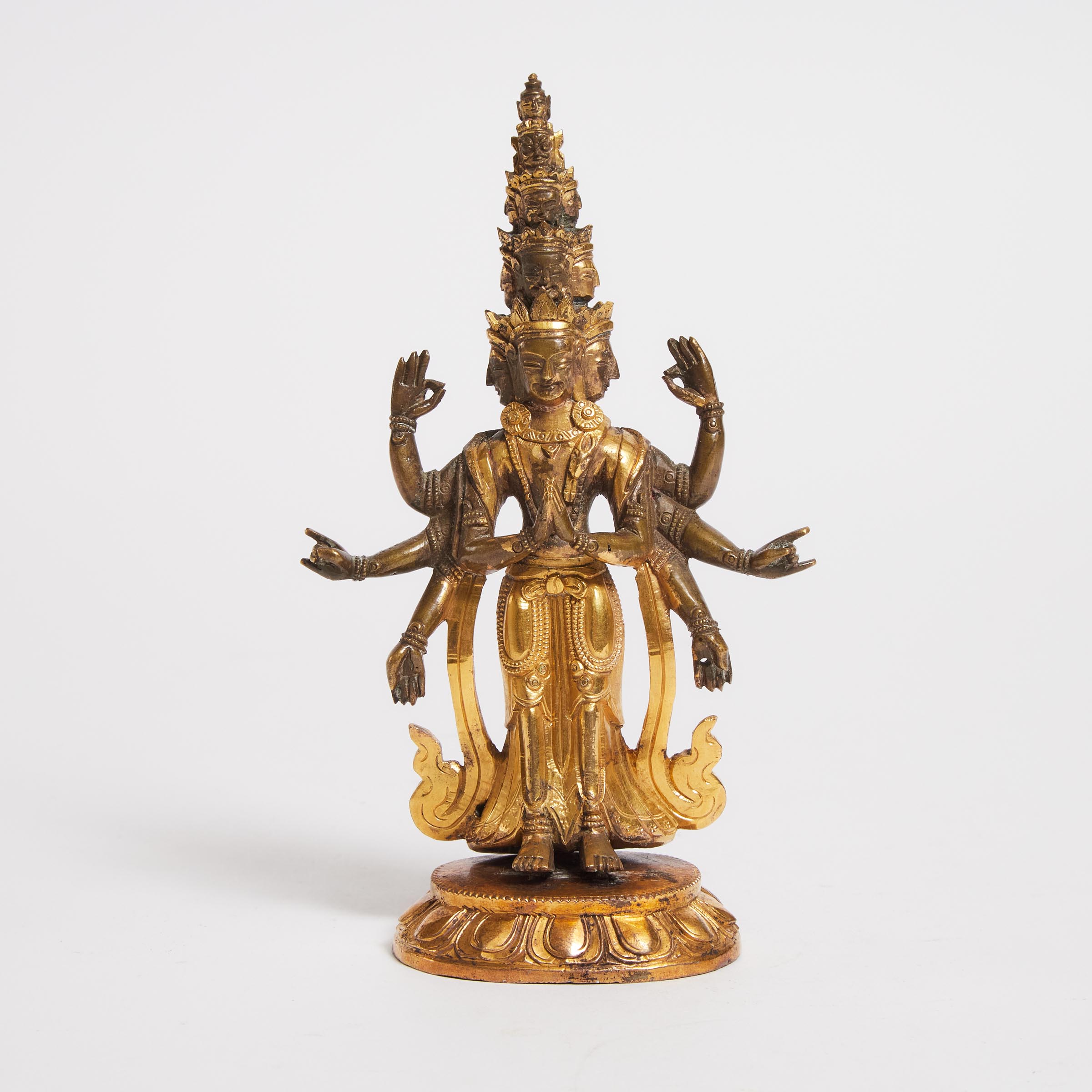 A Gilt Bronze Figure of Eleven Headed 3aaccc