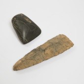 Two Pre-Columbian Stone Axe Heads (Celts),