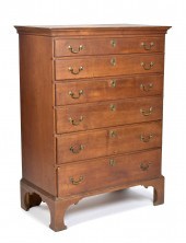 VT CHIPPENDALE MAPLE TALL CHEST CA.
