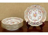 A set eight hand painted Dresden plates