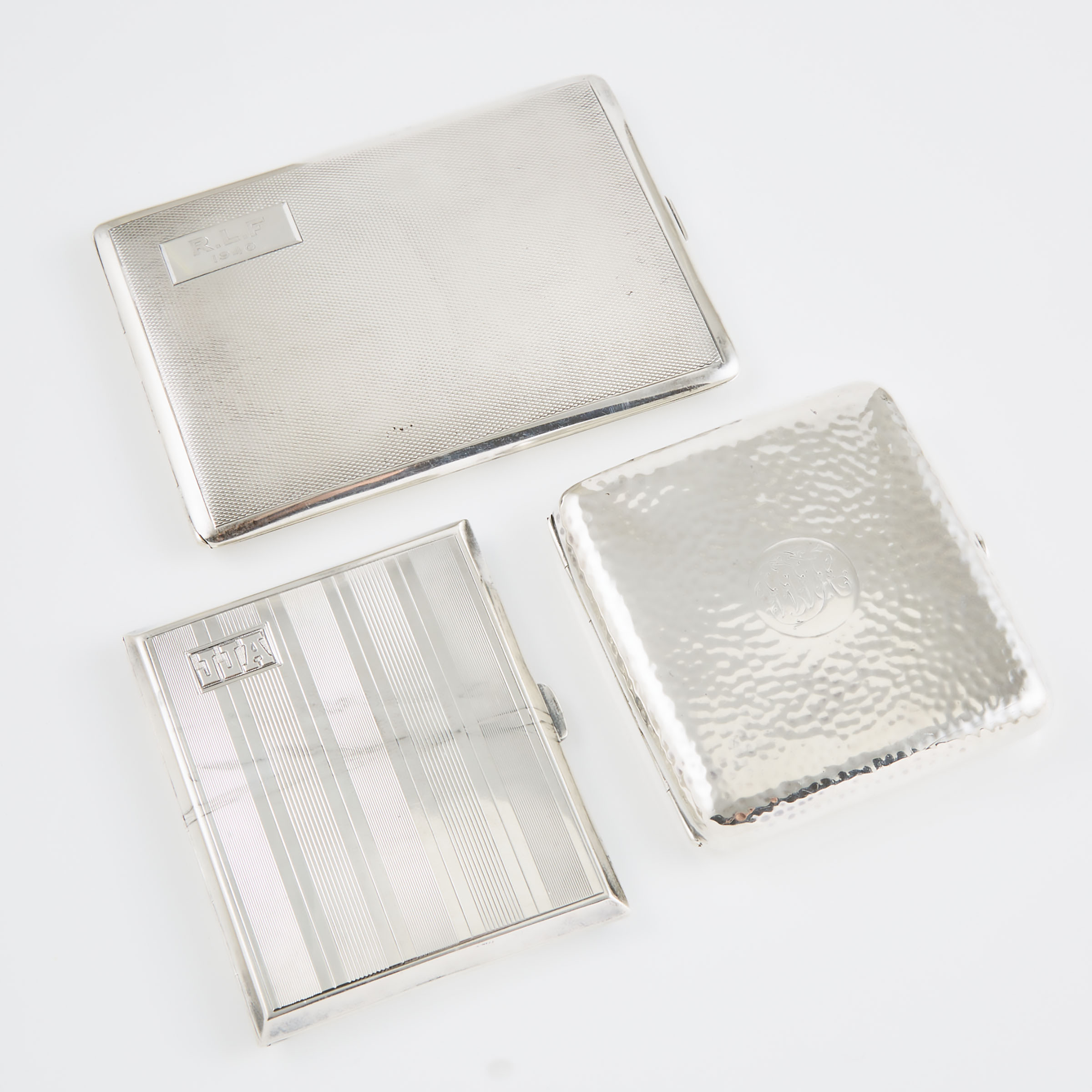 3 Sterling Silver Cigarette Cases 3ab517