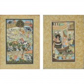 A Pair of Persian Miniature Paintings,