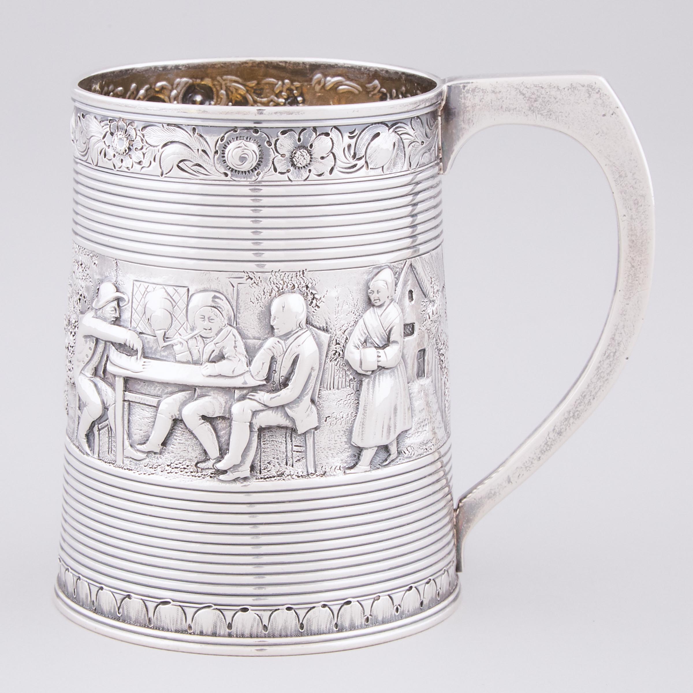 George III Silver Repouss Mug  3ab9fe
