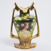 Royal Bonn Two-Handled Portrait Vase,