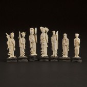 A Group of Seven Small Chinese Carved