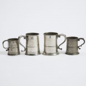 Four Scottish Pewter Mugs, 19th century