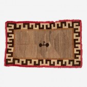 NAVAJO WOOL BLANKET WITH CATTLE BRAND,
