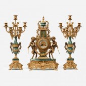 IMPERIAL MANTEL CLOCK AND GARNITURE