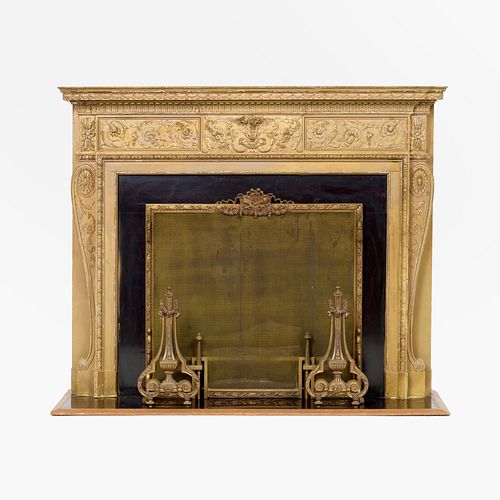1930S BRONX FIREPLACE WITH SCREEN  3a9c2a