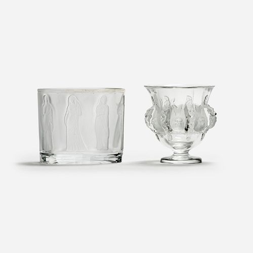 TWO LALIQUE FROSTED GLASS ARTICLESA 3a9cd9