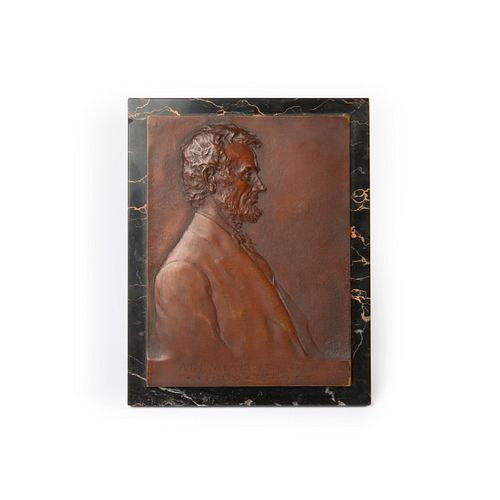 1907 LINCOLN BRONZE PLAQUE BY VICTOR 3a9f42