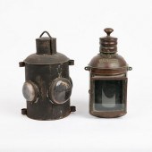 COPPER SHIP SIGNAL LANTERN AND 3aa030