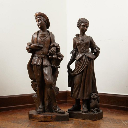 19TH C FRENCH CARVED WOOD FIGURES  3aa115