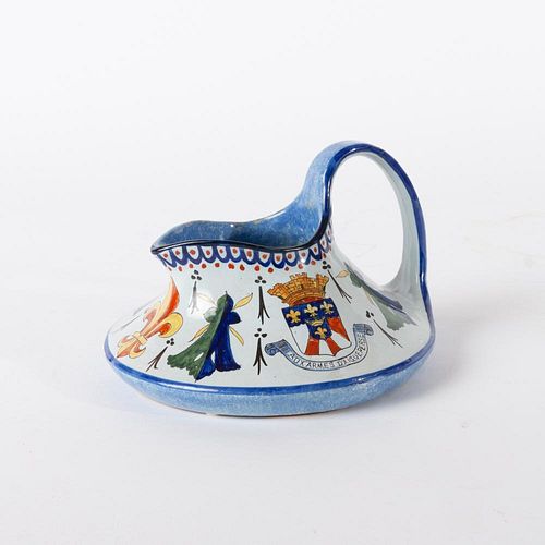FRENCH FAIENCE PITCHER ADVERTISING 3aa160
