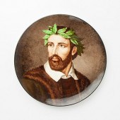 HAND-PAINTED PORCELAIN CHARGER, POET