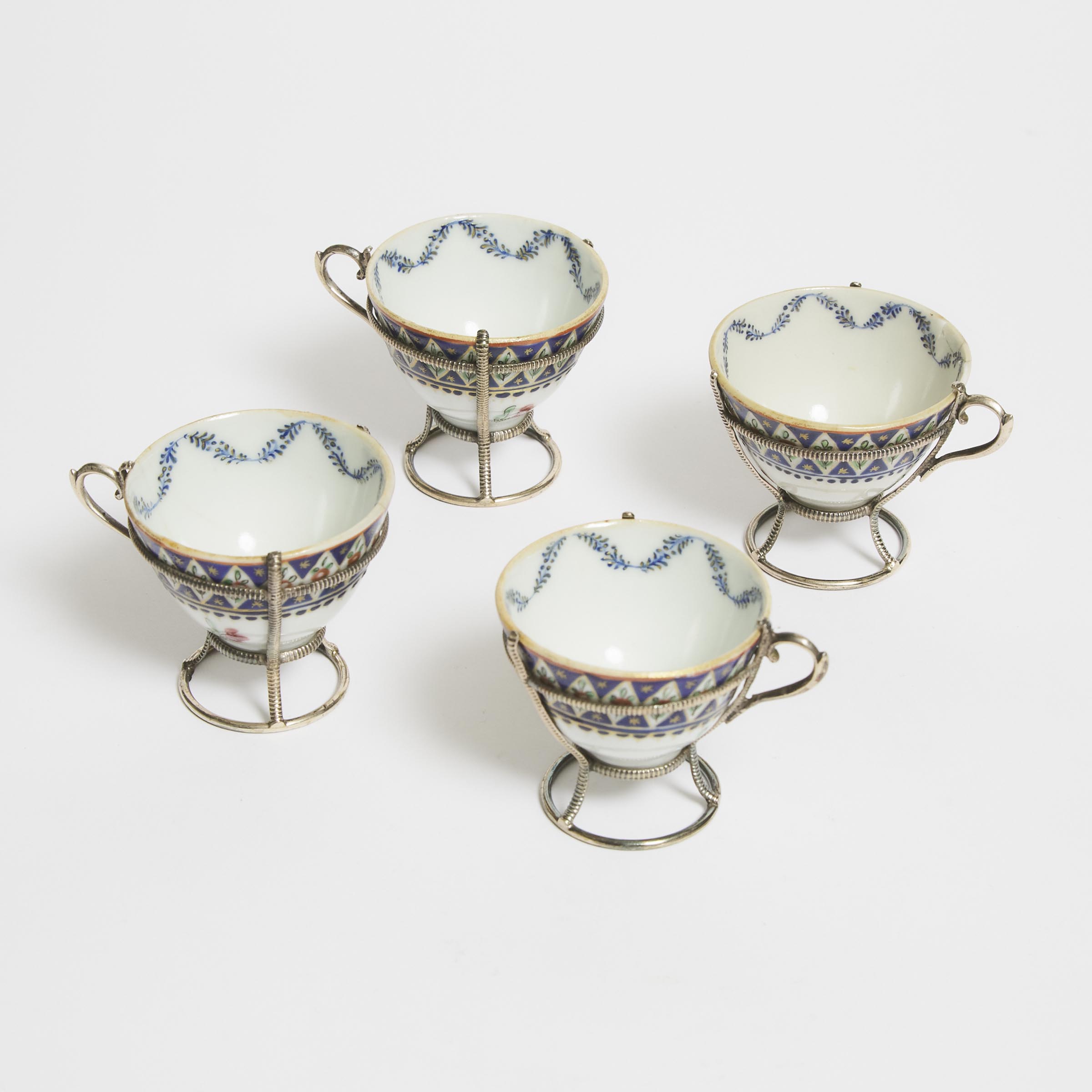 A Set of Four Silver Mounted Chinese 3aa777