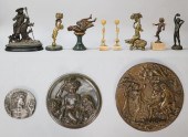 BRONZE AND SPELTER SCULPTURES LEDA AND