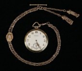 CARTIER 18K GOLD POCKET WATCH WITH 9K