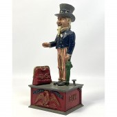 UNCLE Sam Coin Op Cast Iron Bank. THE