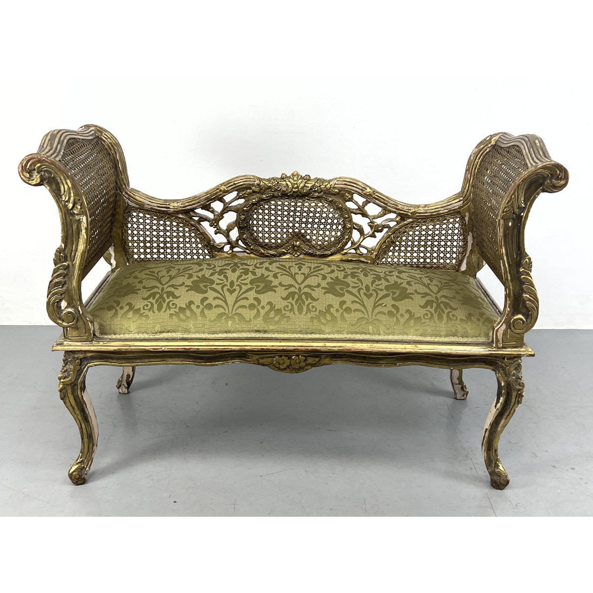 French upholstered settee Cane 3ad50b