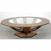 Decorator Round Coffee Table with Inset