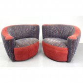 Pair Weiman Kagan style Nautilus chairs.