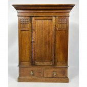 Antique Oak Arts and Crafts Armoire