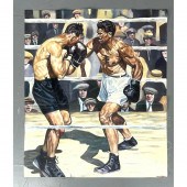 Signed WELDON Vintage Painting Boxing