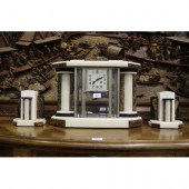 French Art Deco marble mantle clock
