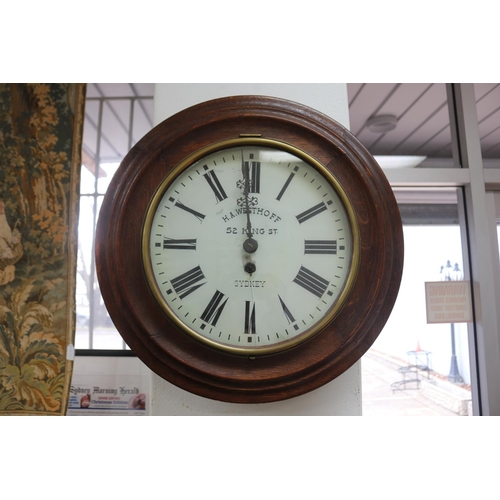 Late Victorian wall clock retailed 3ad9a2