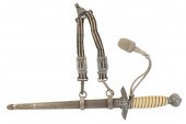 A LUFTWAFFE DAGGER WITH HANGERS AND