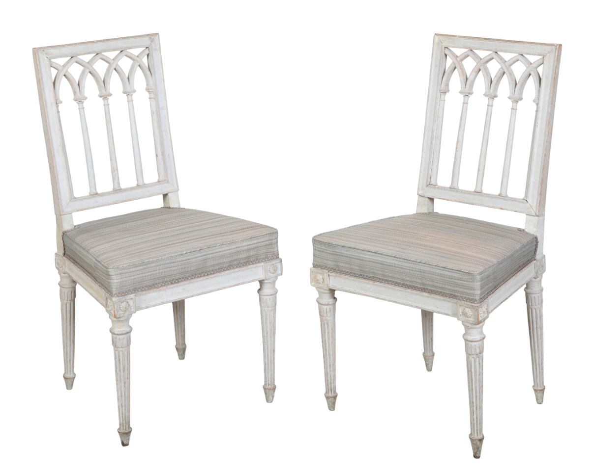 A PAIR OF LOUIS XV GREY PAINTED 3ae206
