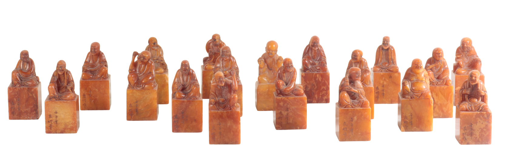 A GROUP OF NINETEEN CHINESE SOAPSTONE 3ae23b