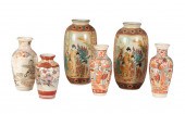 A GROUP OF SIX JAPANESE VASES of Satsuma