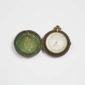 Lacquered Brass Pocket Barometer-Altimeter,