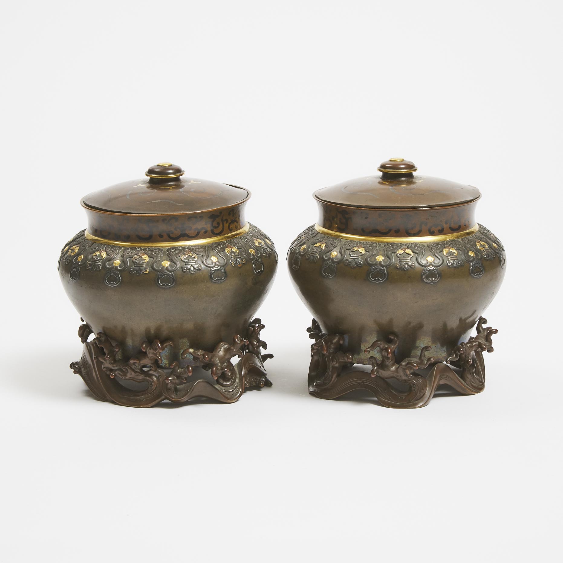 A Pair of Japanese Gilt and SIlver 3ac1d6