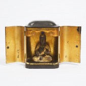 A Portable Shrine (Zushi) With a Gilt